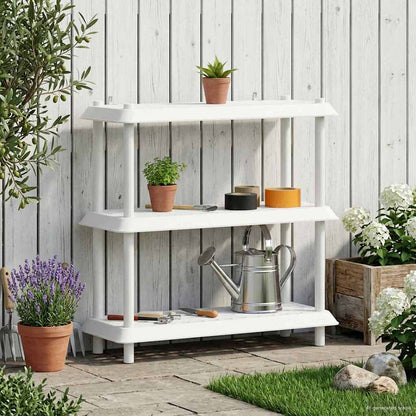 vidaXL Shelving Unit 3-Tier 100 x 40 x 96 cm PP White 4