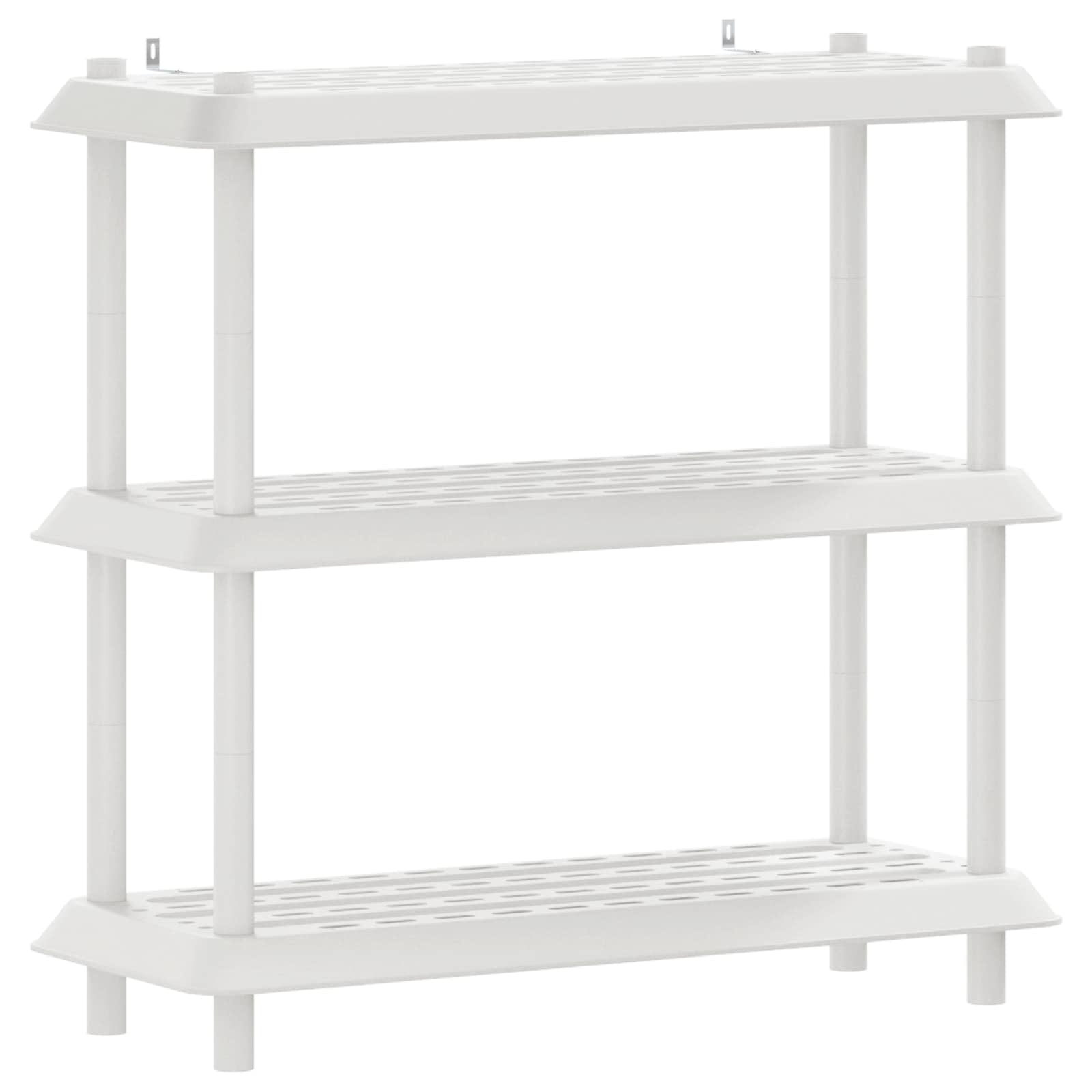 vidaXL Shelving Unit 3-Tier 100 x 40 x 96 cm PP White 2
