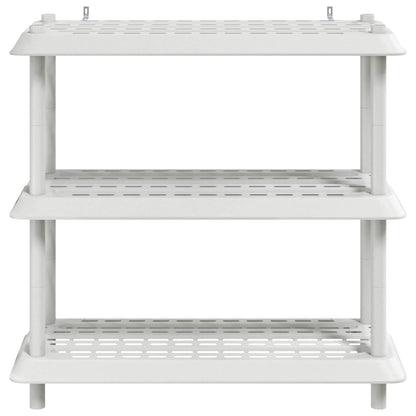 vidaXL Shelving Unit 3-Tier 100 x 40 x 96 cm PP White 5