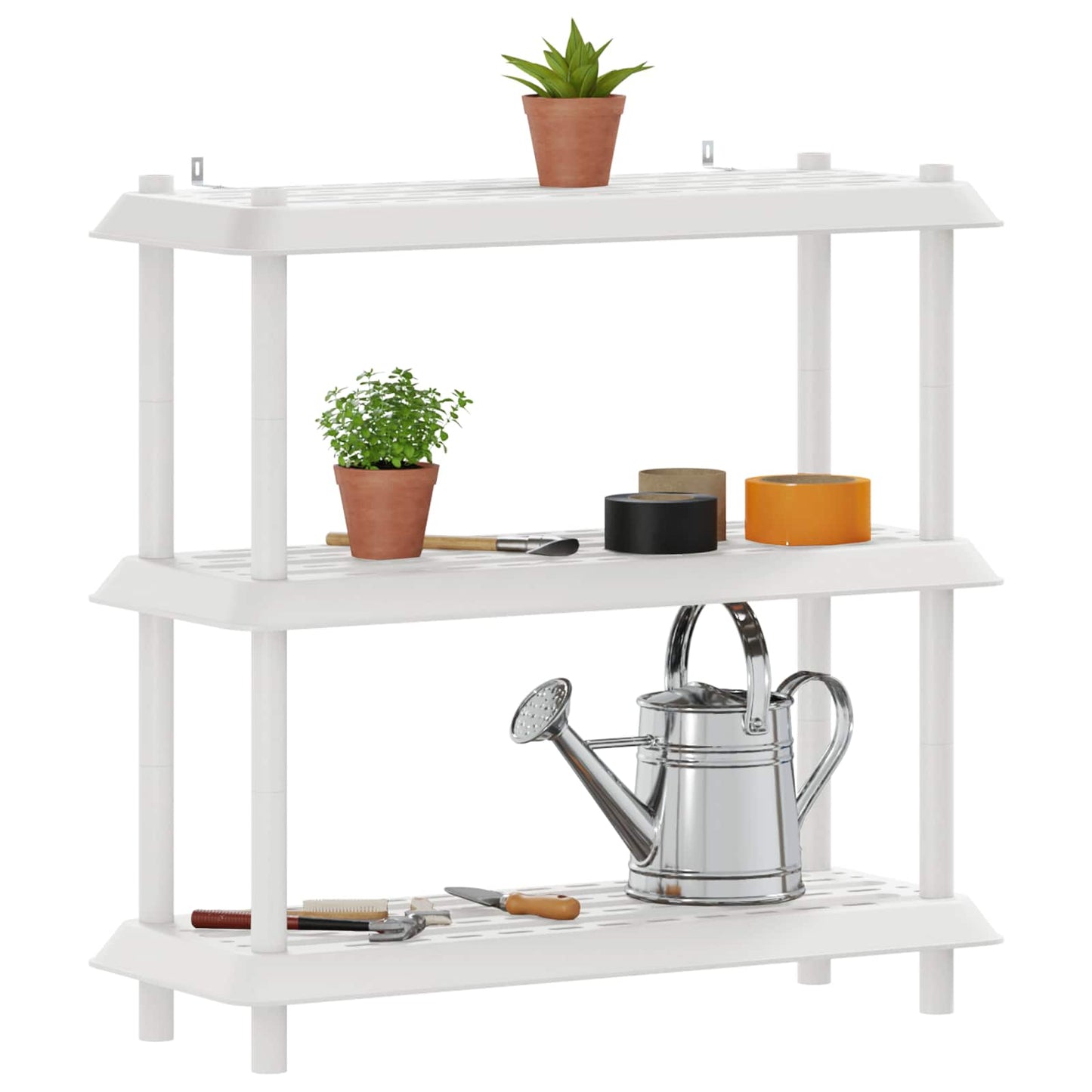 vidaXL Shelving Unit 3-Tier 100 x 40 x 96 cm PP White 3
