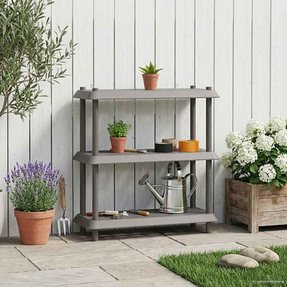 vidaXL Shelving Unit 3-Tier 100 x 40 x 96 cm PP Light Grey 1