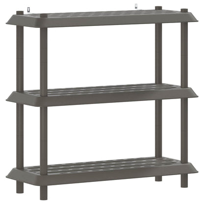 vidaXL Shelving Unit 3-Tier 100 x 40 x 96 cm PP Light Grey 2
