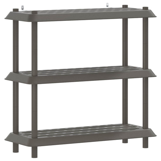 vidaXL Shelving Unit 3-Tier 100 x 40 x 96 cm PP Light Grey 2