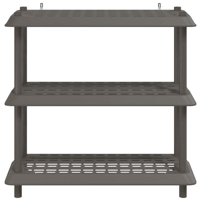 vidaXL Shelving Unit 3-Tier 100 x 40 x 96 cm PP Light Grey 5