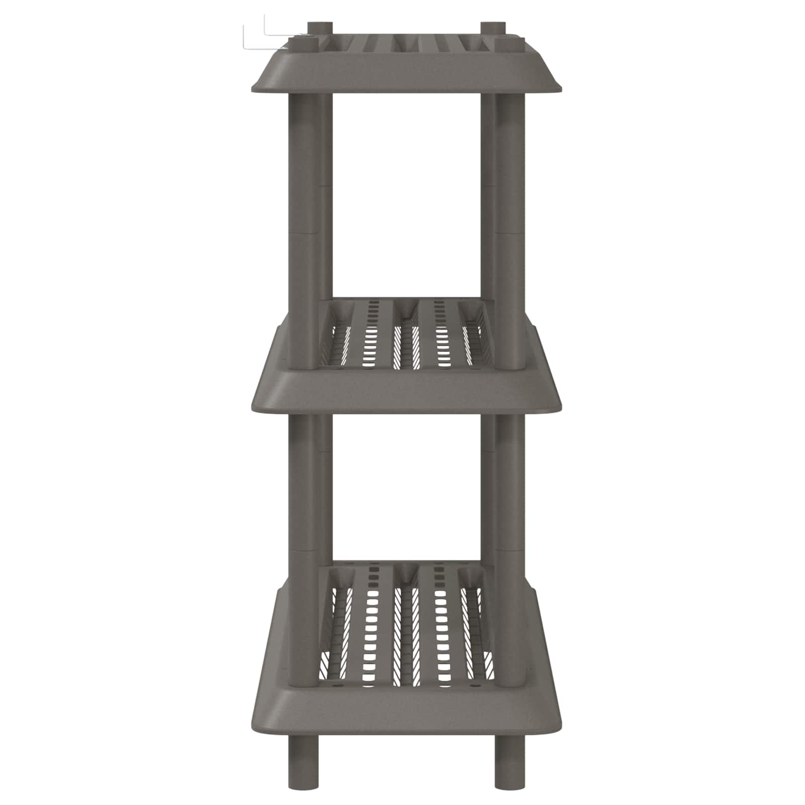 vidaXL Shelving Unit 3-Tier 100 x 40 x 96 cm PP Light Grey 6