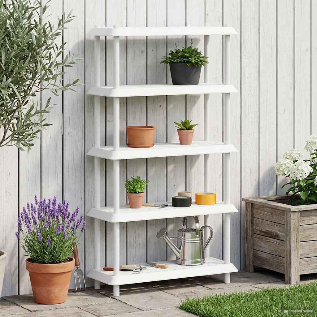 Shelving Unit 5-Tier PP White
