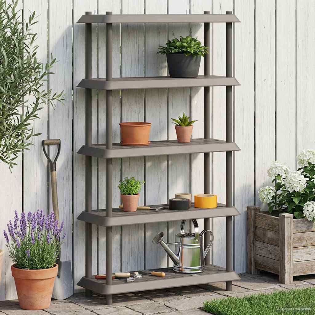 Shelving Unit 5-Tier PP Light Grey