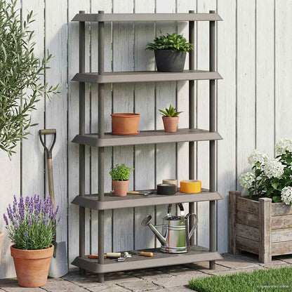 Shelving Unit 5-Tier PP Light Grey