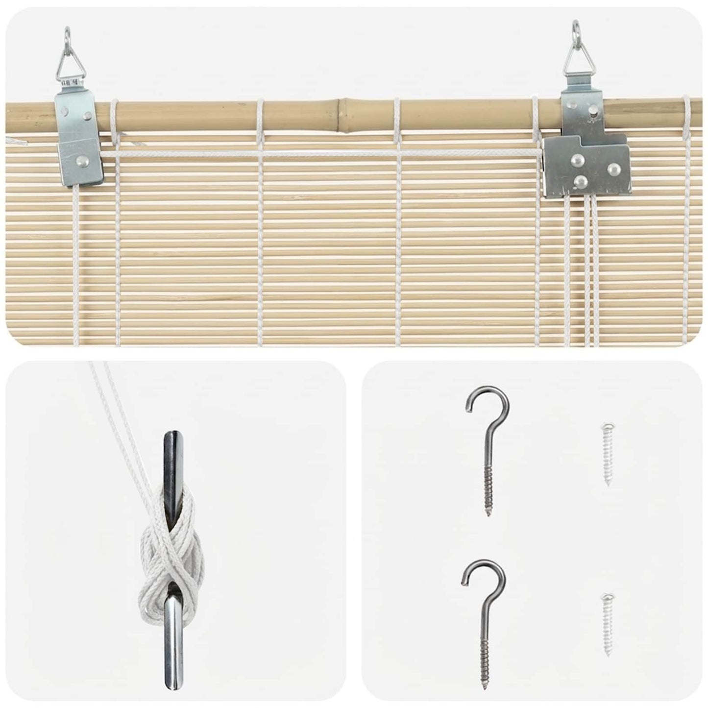 vidaXL Roller Blind Natural 160 x 160 cm Bamboo 4
