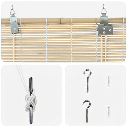vidaXL Roller Blind Natural 160 x 160 cm Bamboo 4