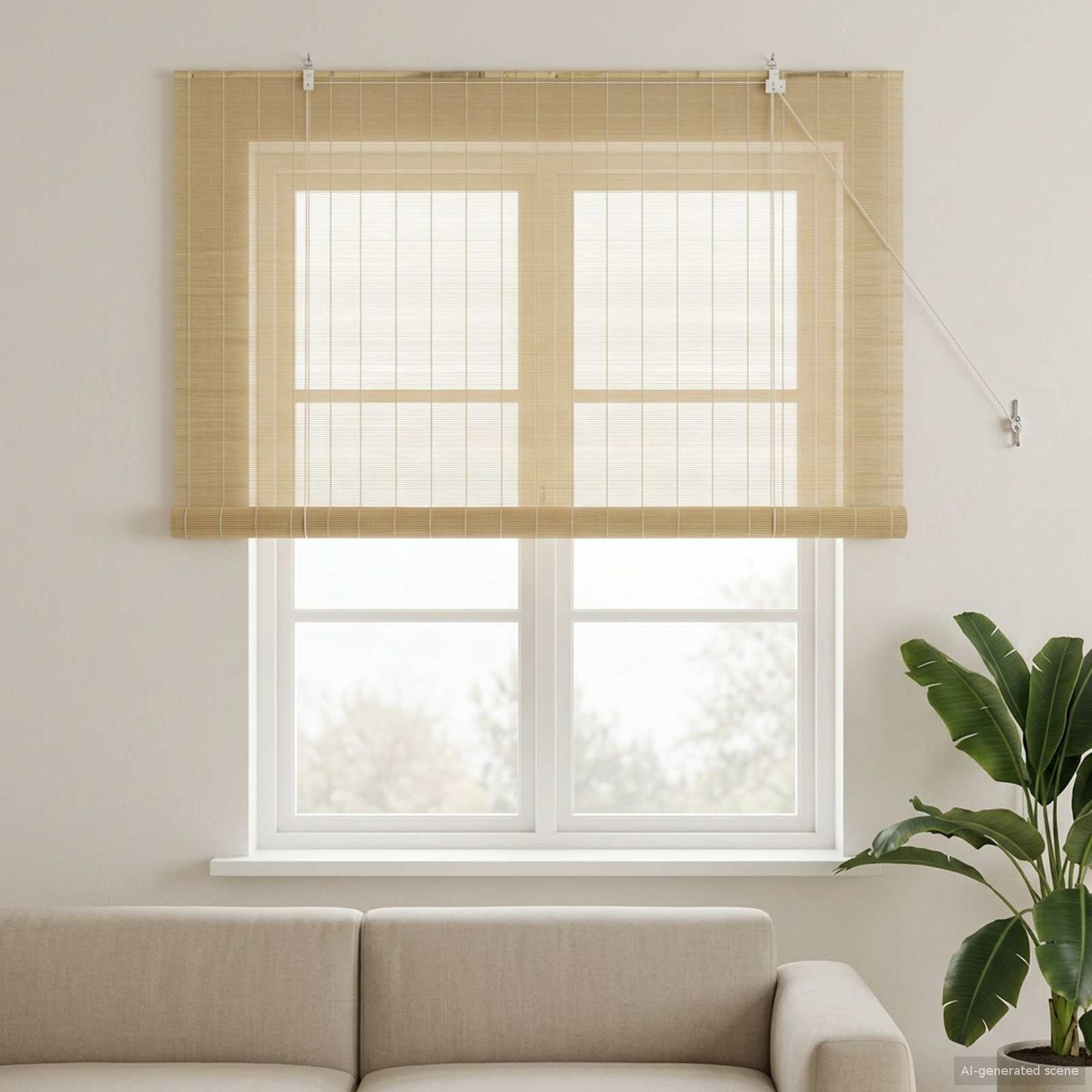 vidaXL Roller Blind Natural 160 x 160 cm Bamboo 1