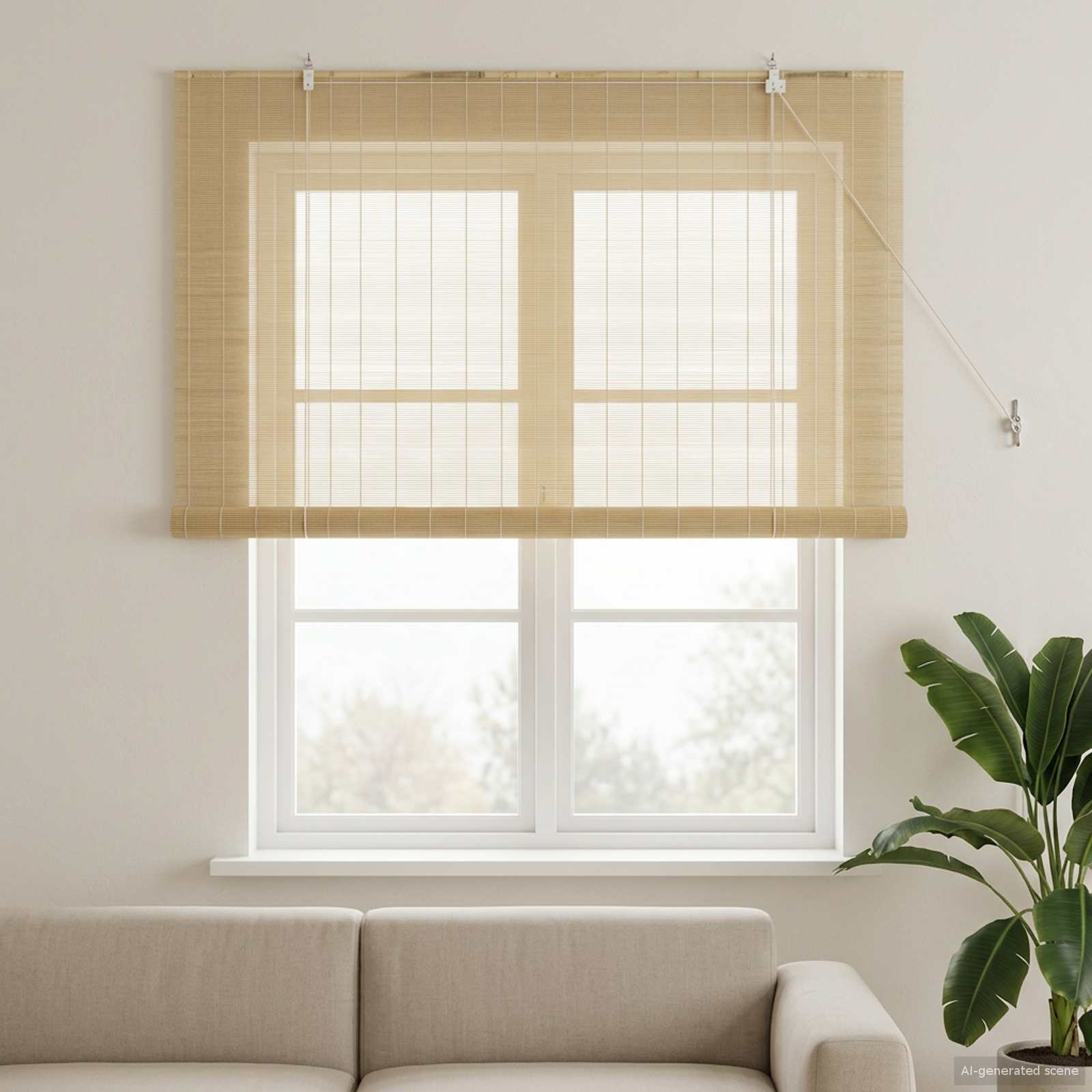 vidaXL Roller Blind Natural 160 x 160 cm Bamboo 1