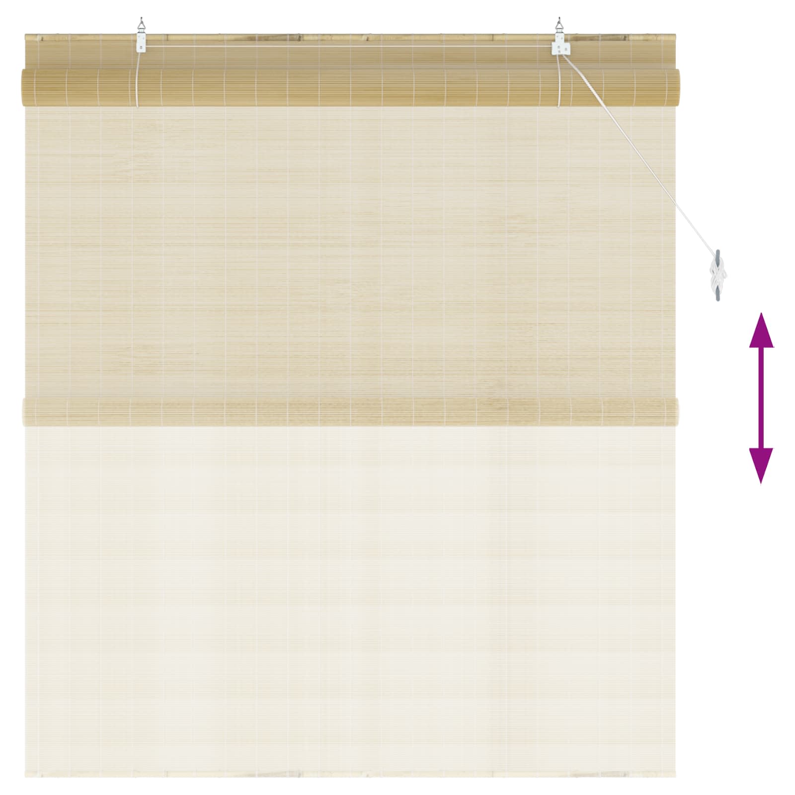 vidaXL Roller Blind Natural 160 x 160 cm Bamboo 6