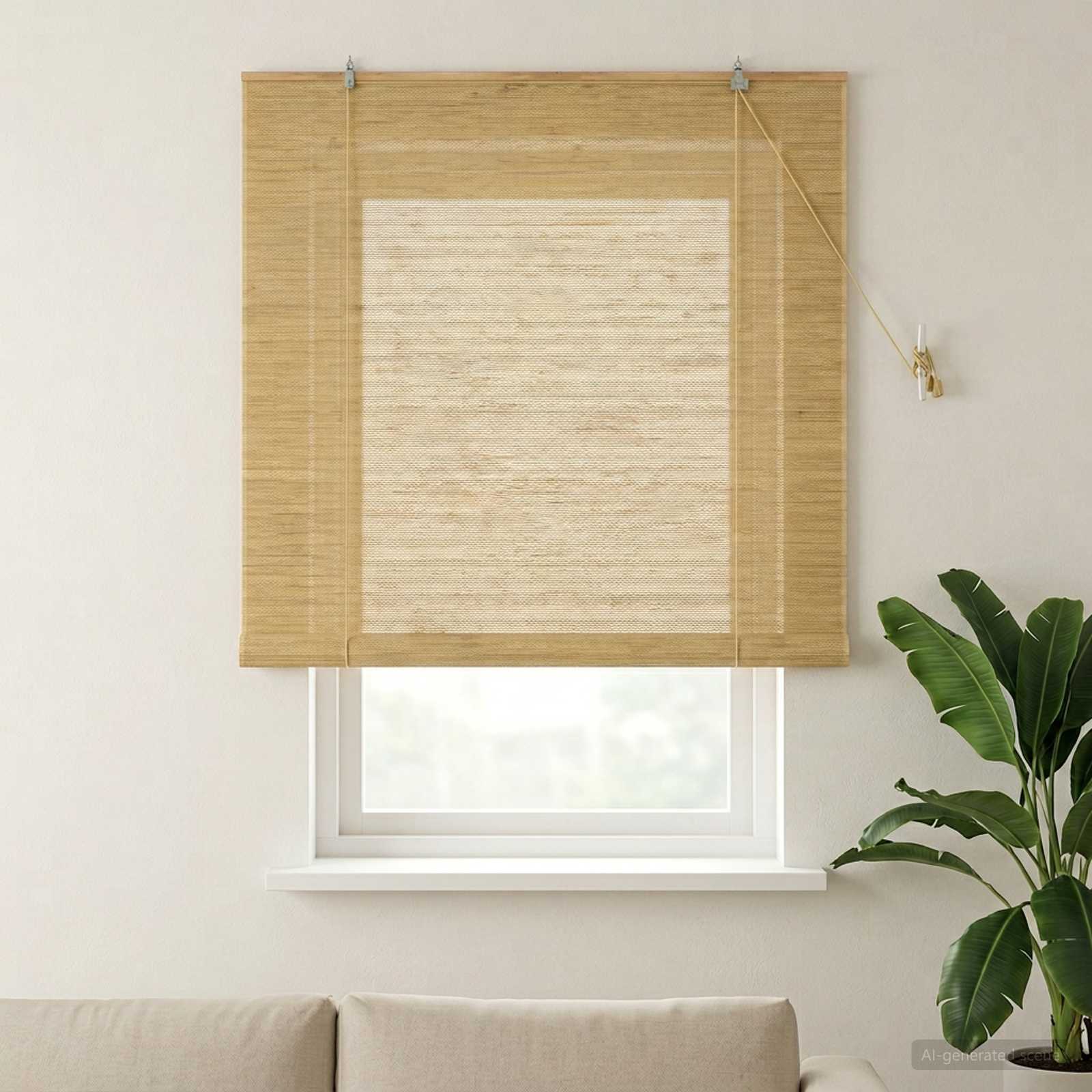 vidaXL Roller Blind Natural 130 x 160 cm Bamboo 1