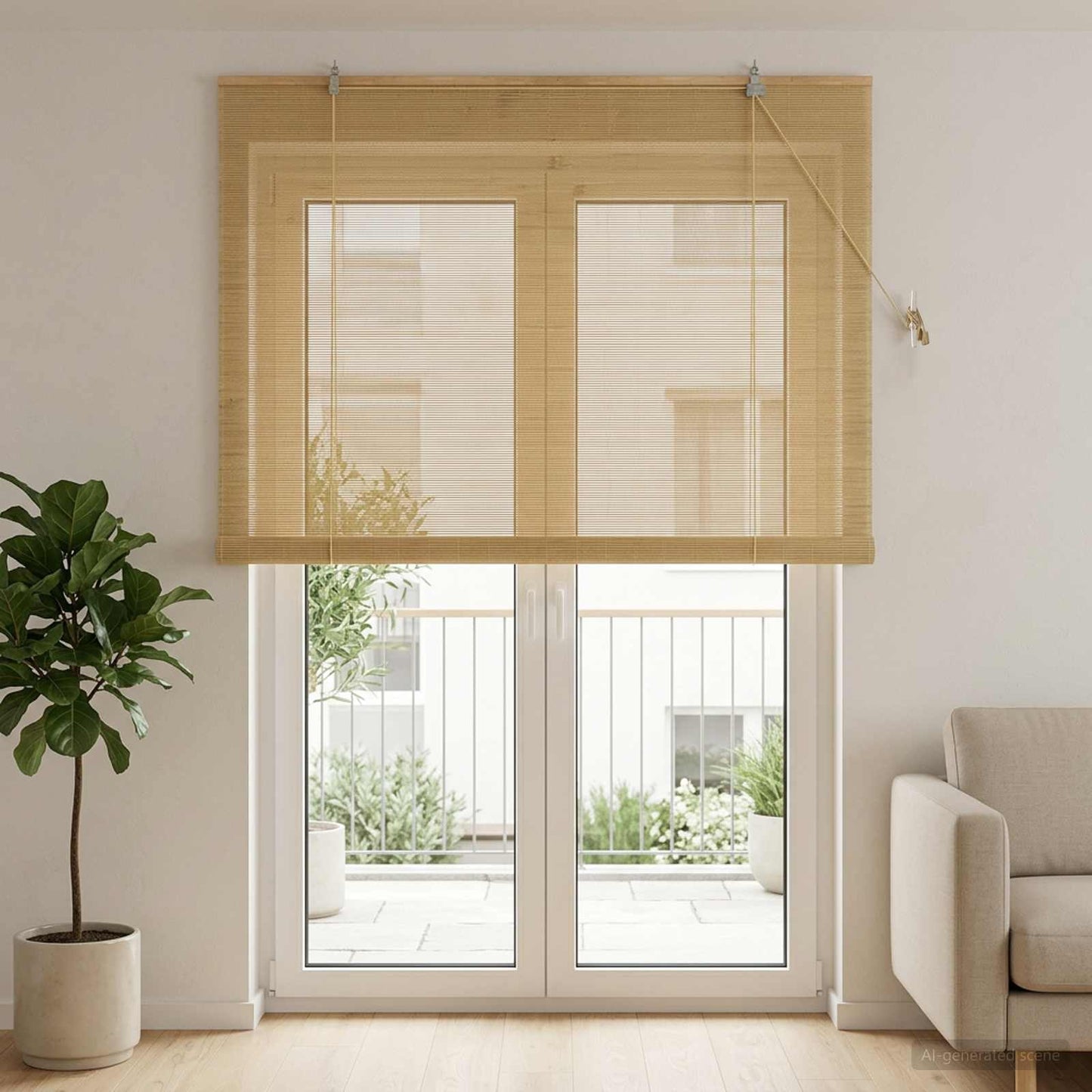 vidaXL Roller Blind Natural 150 x 220 cm Bamboo 1