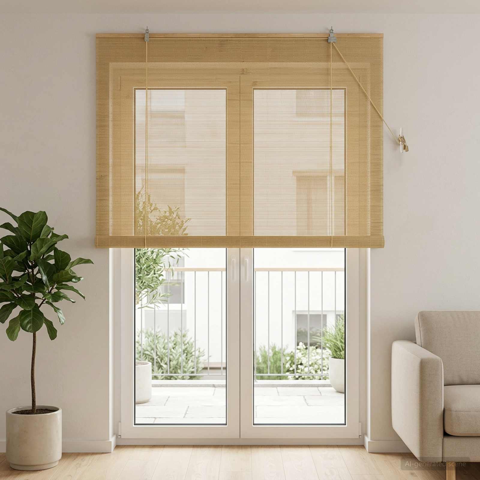 vidaXL Roller Blind Natural 150 x 220 cm Bamboo 1