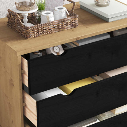 vidaXL Chest of Drawers OTTA Black 76.5 x 39.5 x 90 cm Solid Pine Wood 4