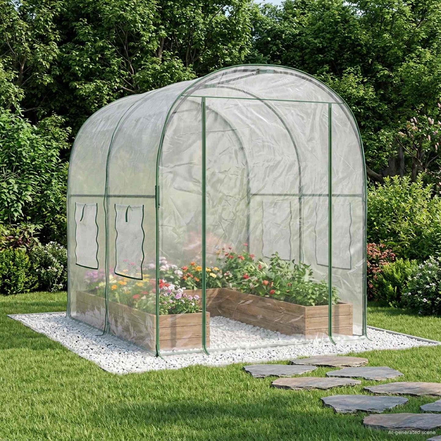 vidaXL Greenhouse with Frame 160 x 200 x 192.5 cm PVC Transparent 1
