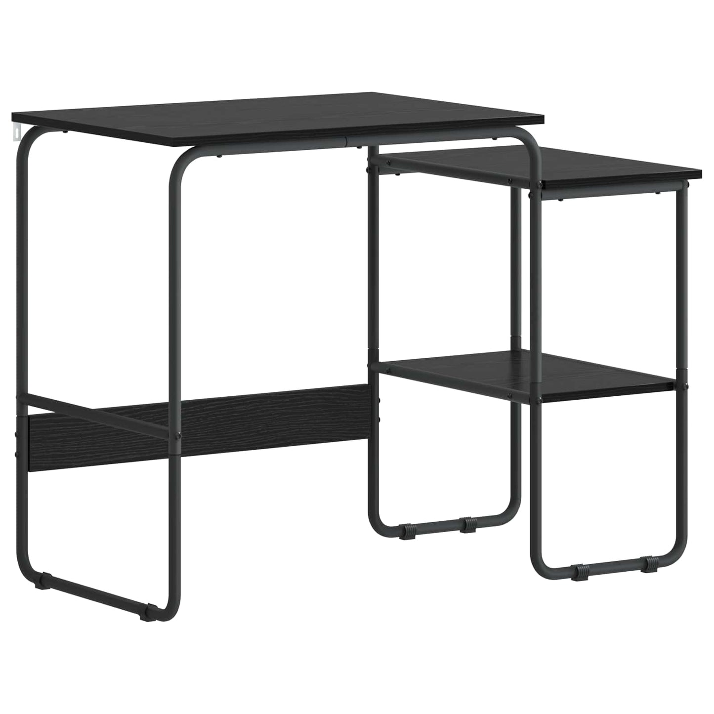 vidaXL Desk with Storage Black Oak 100 x 50 x 75 cm 2