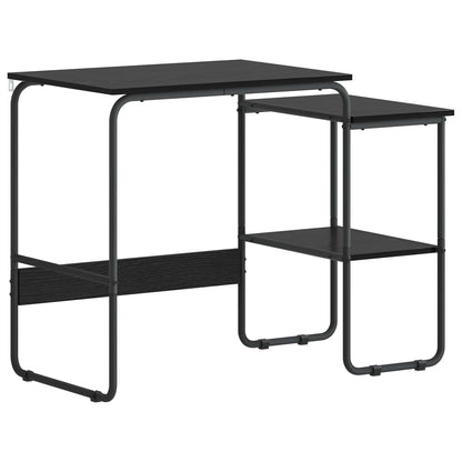 vidaXL Desk with Storage Black Oak 100 x 50 x 75 cm 2