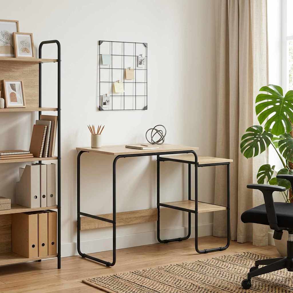 vidaXL Desk with Storage Sonoma Oak 100 x 50 x 75 cm 1