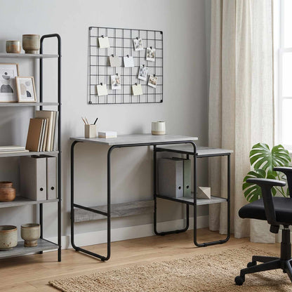 vidaXL Desk with Storage Grey Sonoma 100 x 50 x 75 cm 1