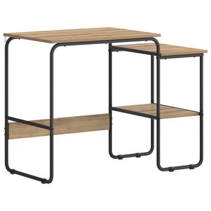 vidaXL Desk with Storage Artisan Oak 100 x 50 x 75 cm 2