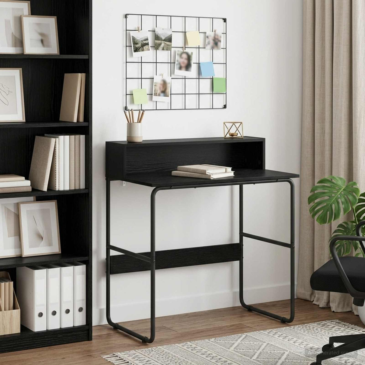 vidaXL Desk with Storage Black Oak 80 x 50 x 91 cm 1
