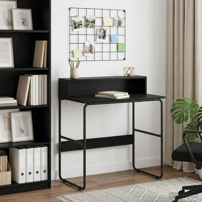 vidaXL Desk with Storage Black Oak 80 x 50 x 91 cm 1