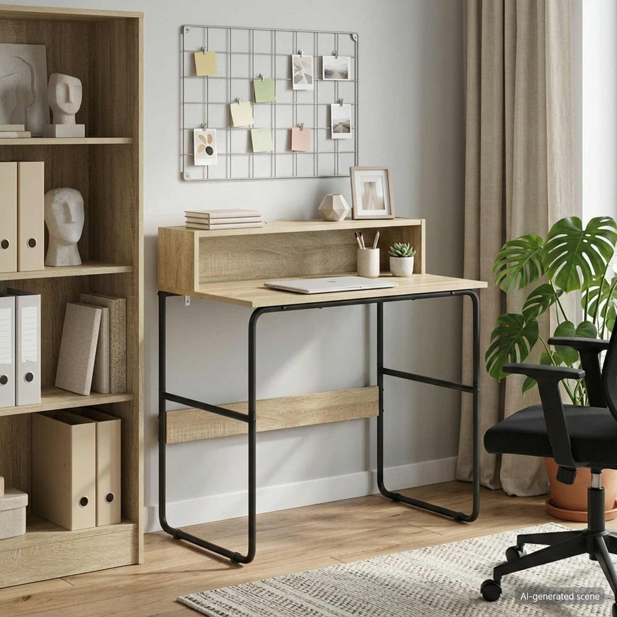vidaXL Desk with Storage Sonoma Oak 80 x 50 x 91 cm 1
