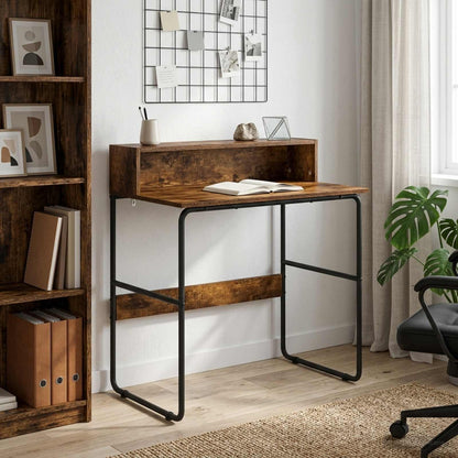 vidaXL Desk with Storage Smoked Oak 80 x 50 x 91 cm 1