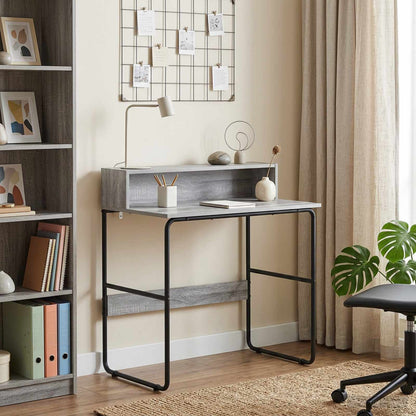 vidaXL Desk with Storage Grey Sonoma 80 x 50 x 91 cm 1