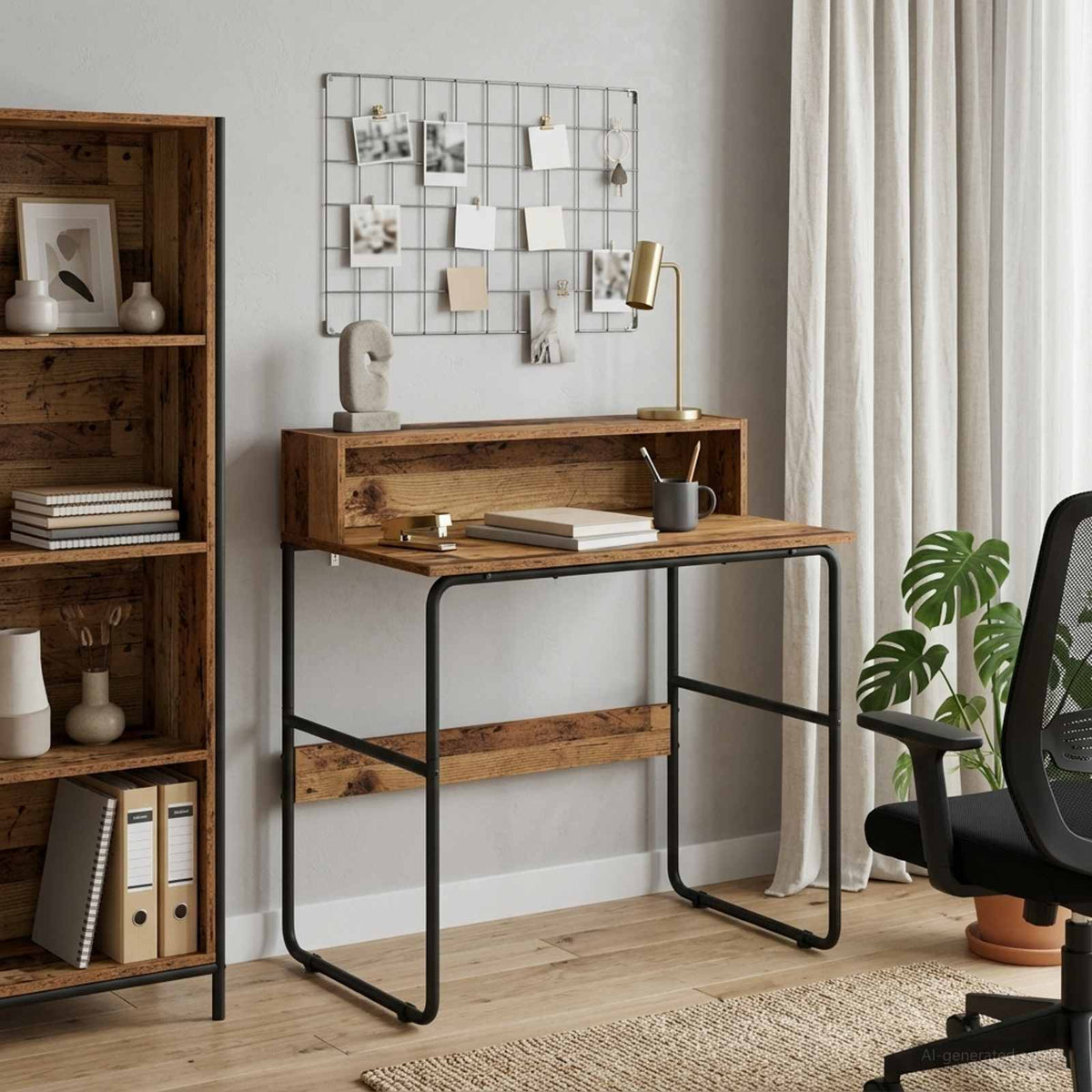 vidaXL Desk with Storage Old Wood 80 x 50 x 91 cm 1