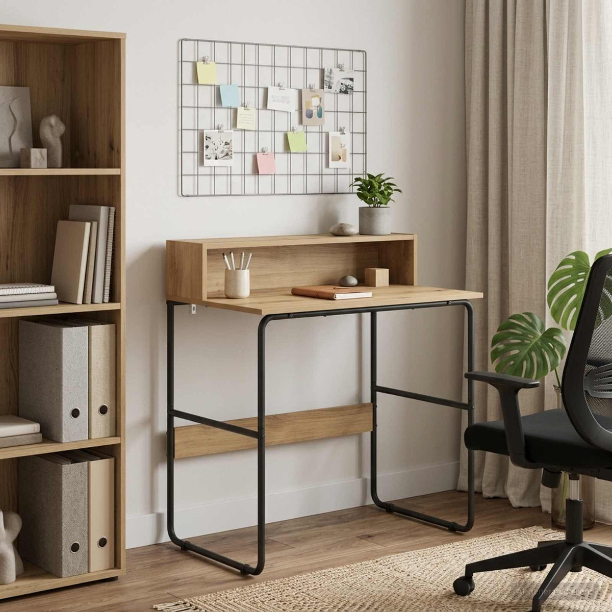 vidaXL Desk with Storage Artisan Oak 80 x 50 x 91 cm 1