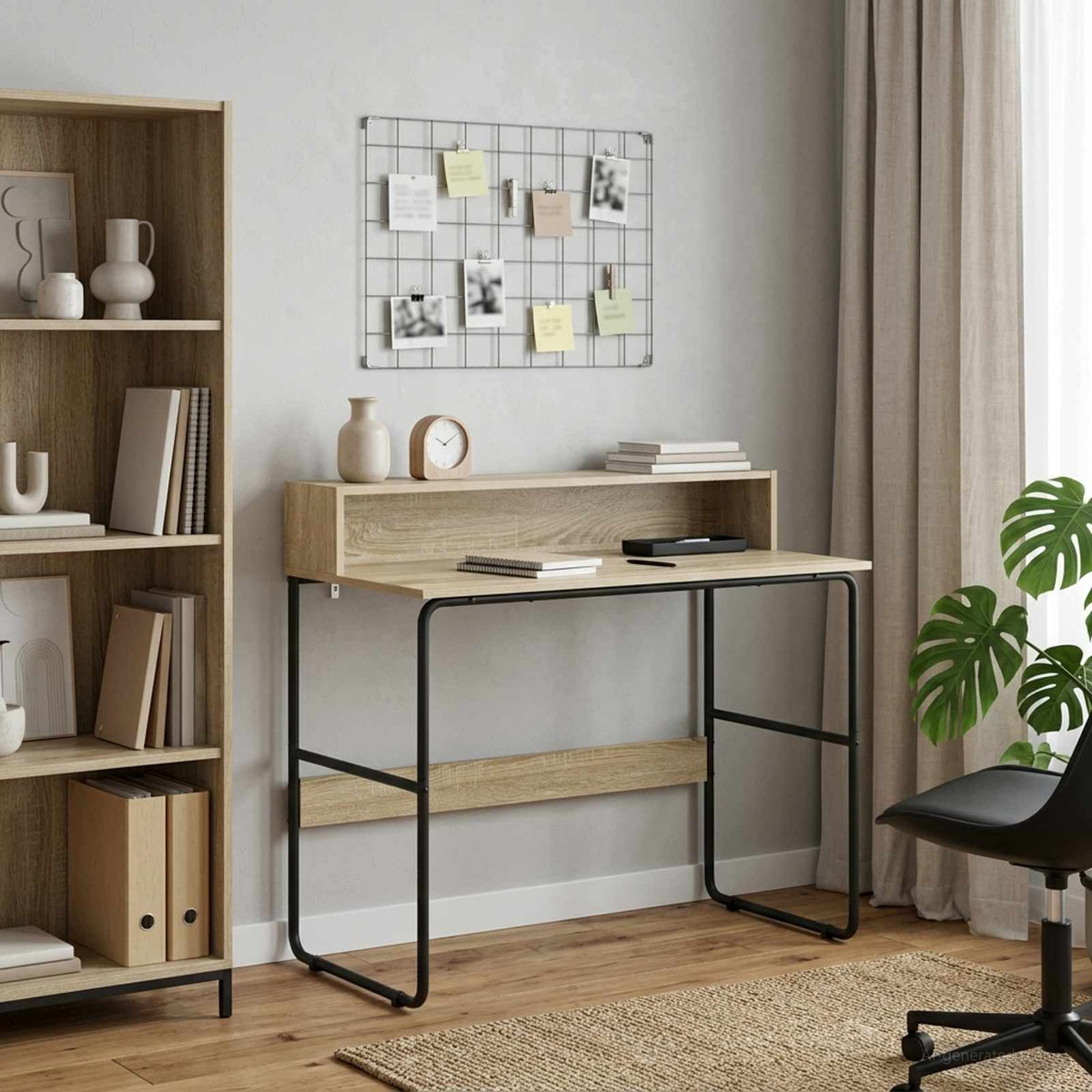 Desk with Storage Sonoma oak 100 x 50 x 91 cm