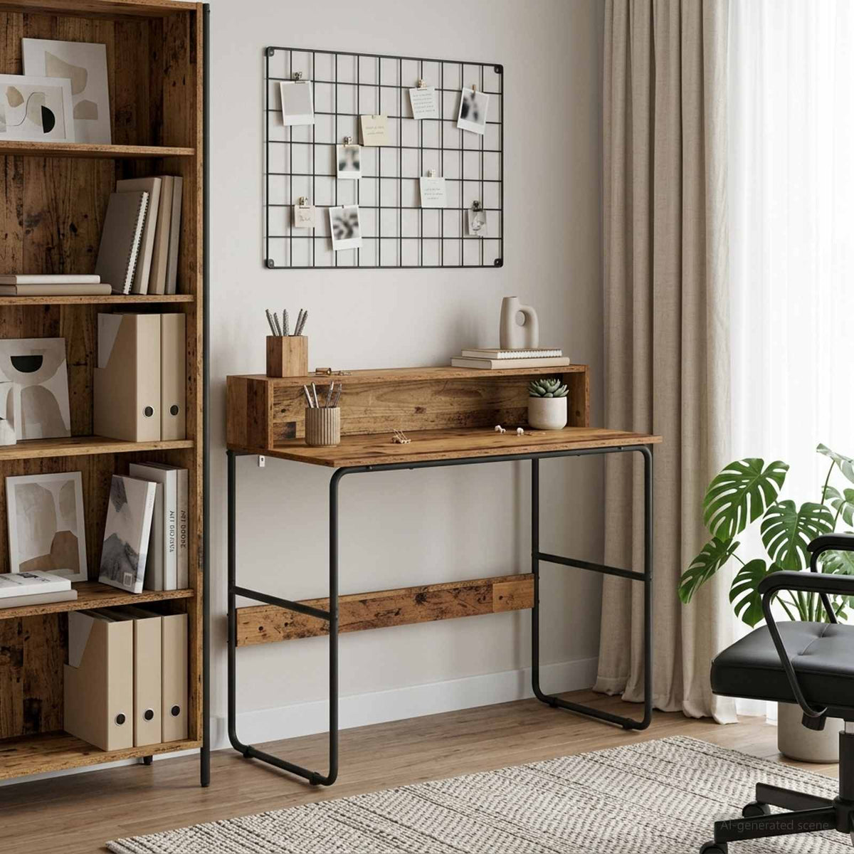 Desk with Storage Old wood 100 x 50 x 91 cm