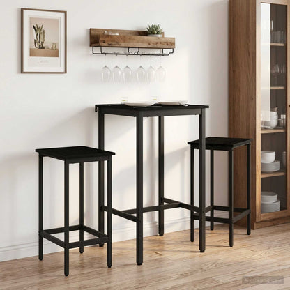 vidaXL Bar Table 52 x 52 x 110 cm Engineered Wood Black Oak 1