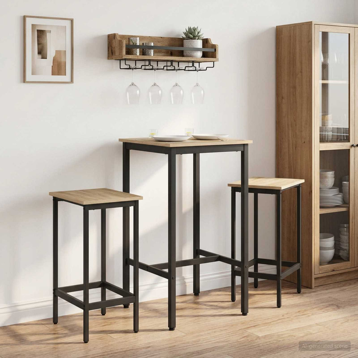 vidaXL Bar Table 52 x 52 x 110 cm Engineered Wood Sonoma Oak 1