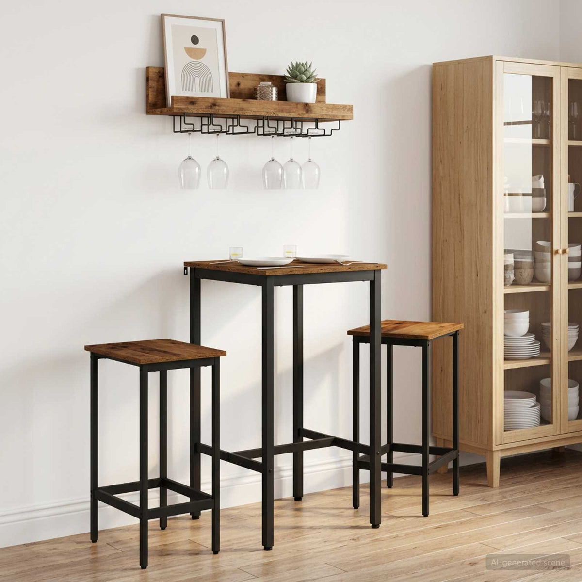 vidaXL Bar Table 52 x 52 x 110 cm Engineered Wood Old Wood Rectangular 1