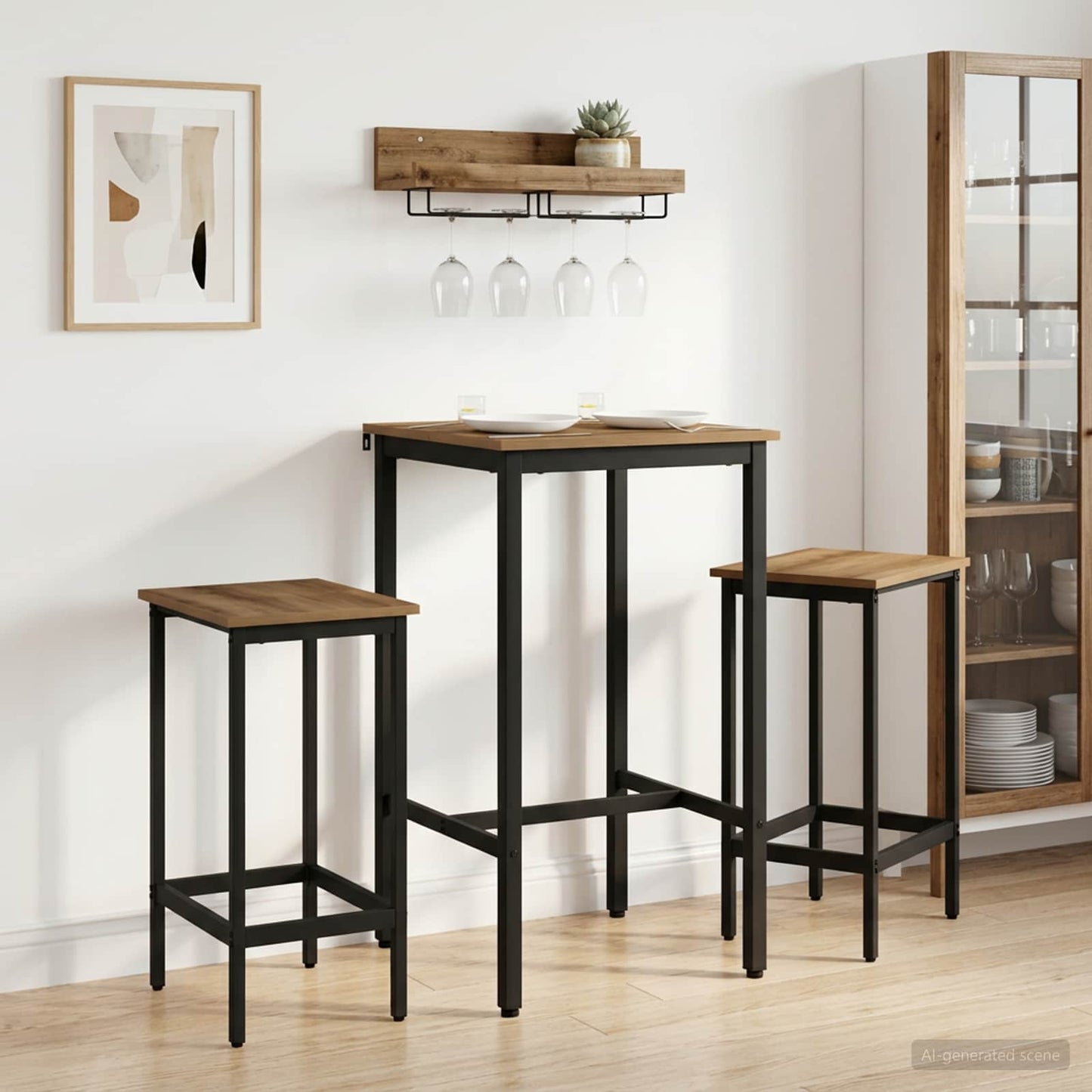 vidaXL Bar Table 52 x 52 x 110 cm Engineered Wood Artisan Oak 1