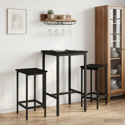 vidaXL Bar Stool 2 pcs Black Oak 40 x 32 x 74 cm Engineered Wood 1