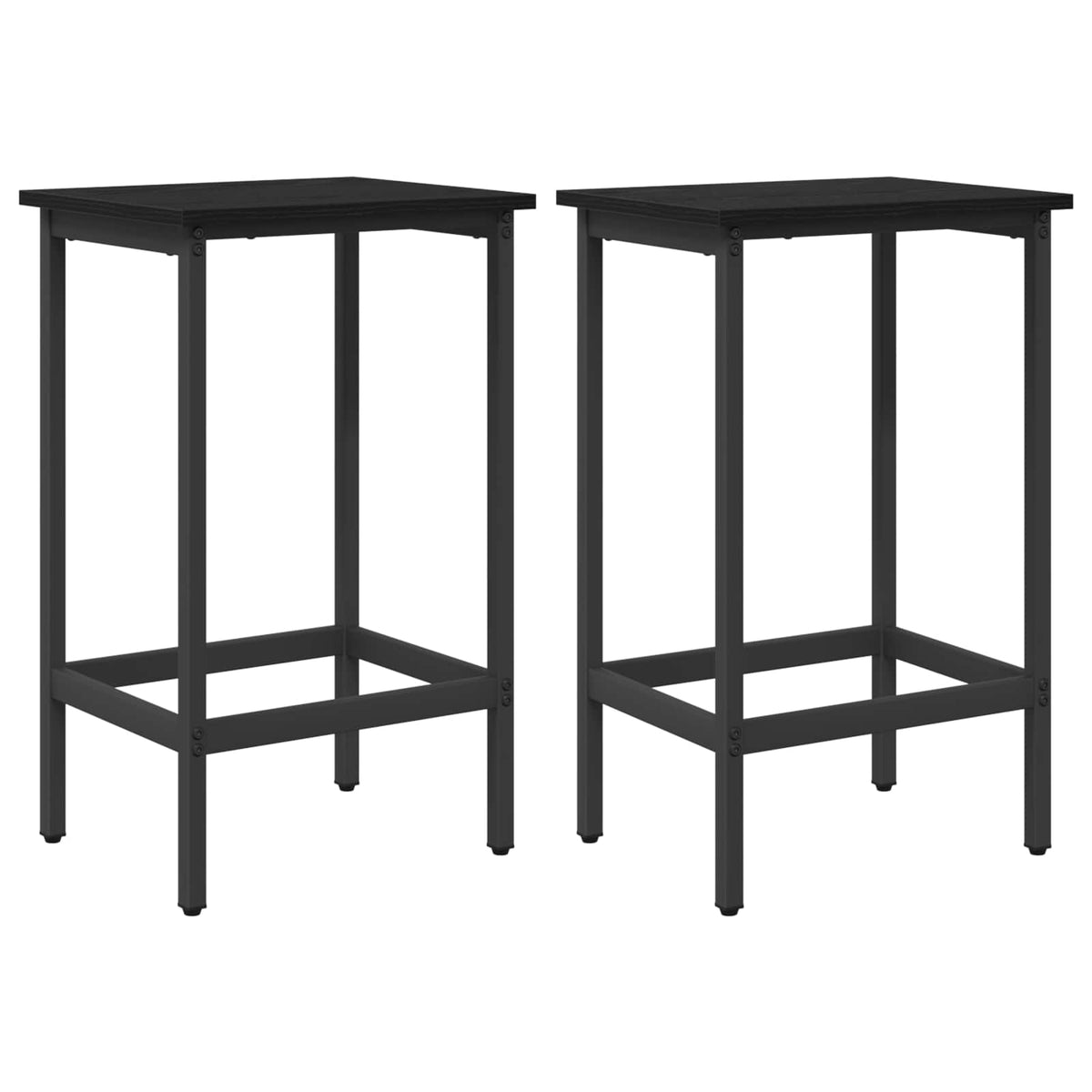 vidaXL Bar Stool 2 pcs Black Oak 40 x 32 x 74 cm Engineered Wood 2
