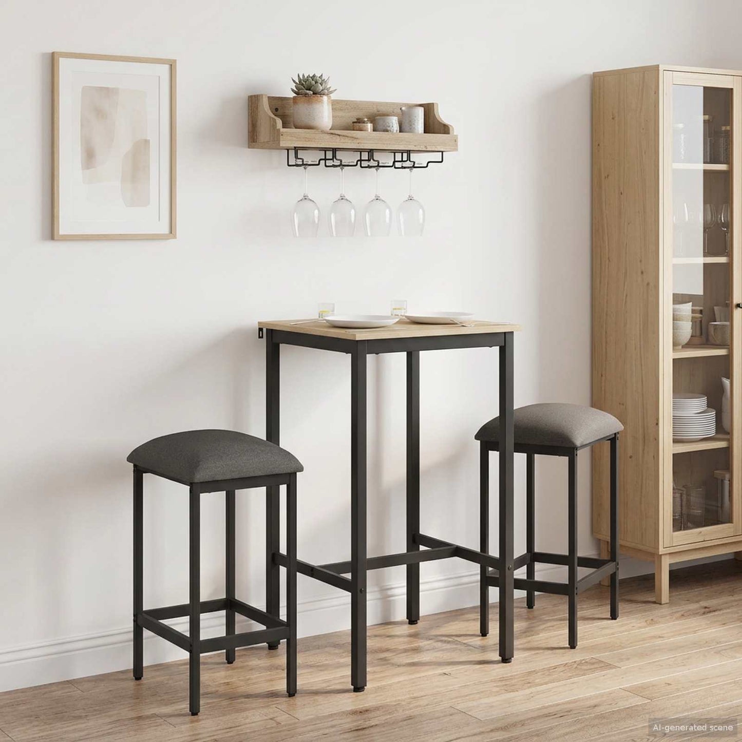 vidaXL Bar Stool 2 pcs Light Grey 40 x 32 x 64 cm Engineered Wood 1