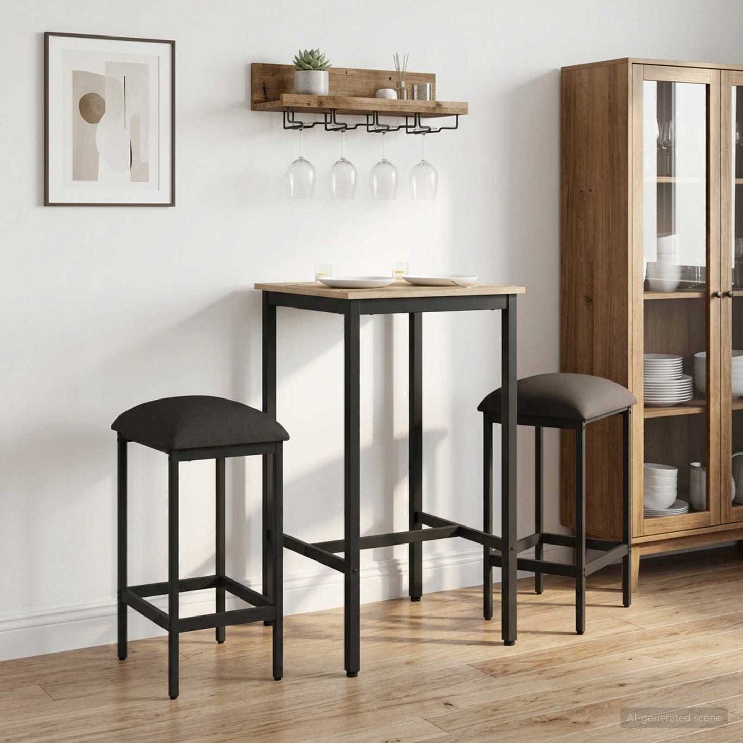 vidaXL Bar Stool 2 pcs Dark Grey 40 x 32 x 64 cm Engineered Wood 1