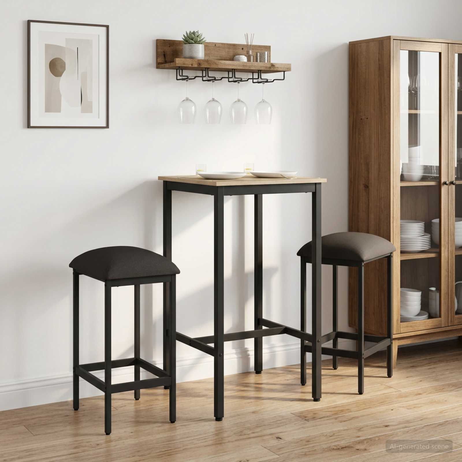 vidaXL Bar Stool 2 pcs Dark Grey 40 x 32 x 64 cm Engineered Wood 1