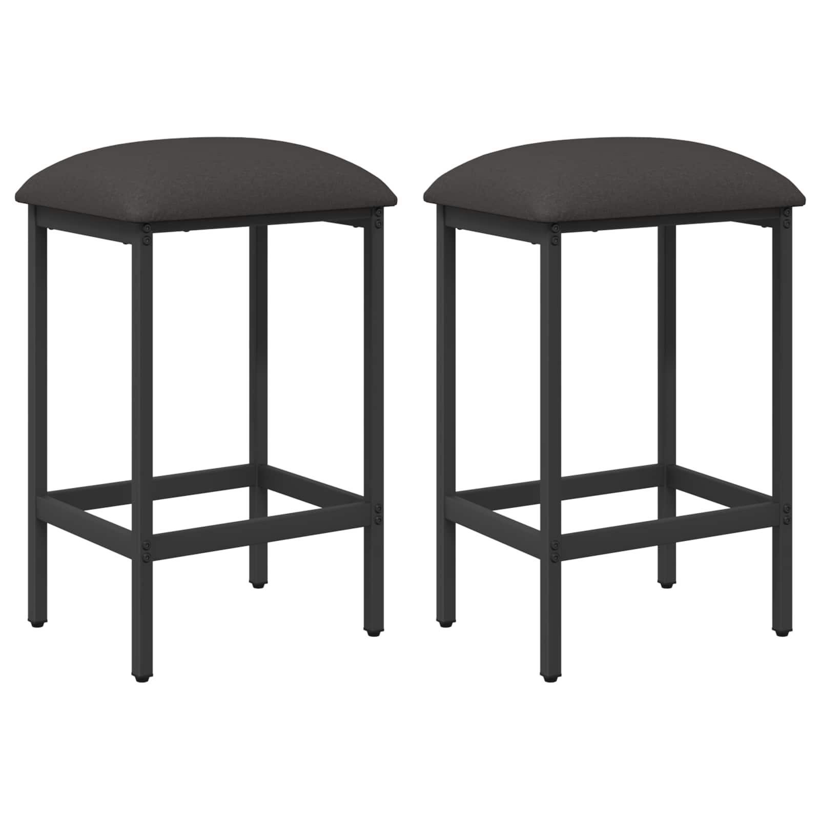 vidaXL Bar Stool 2 pcs Dark Grey 40 x 32 x 64 cm Engineered Wood 2