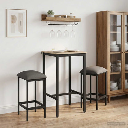 vidaXL Bar Stool 2 pcs Light Grey 40 x 32 x 74 cm Engineered Wood 1