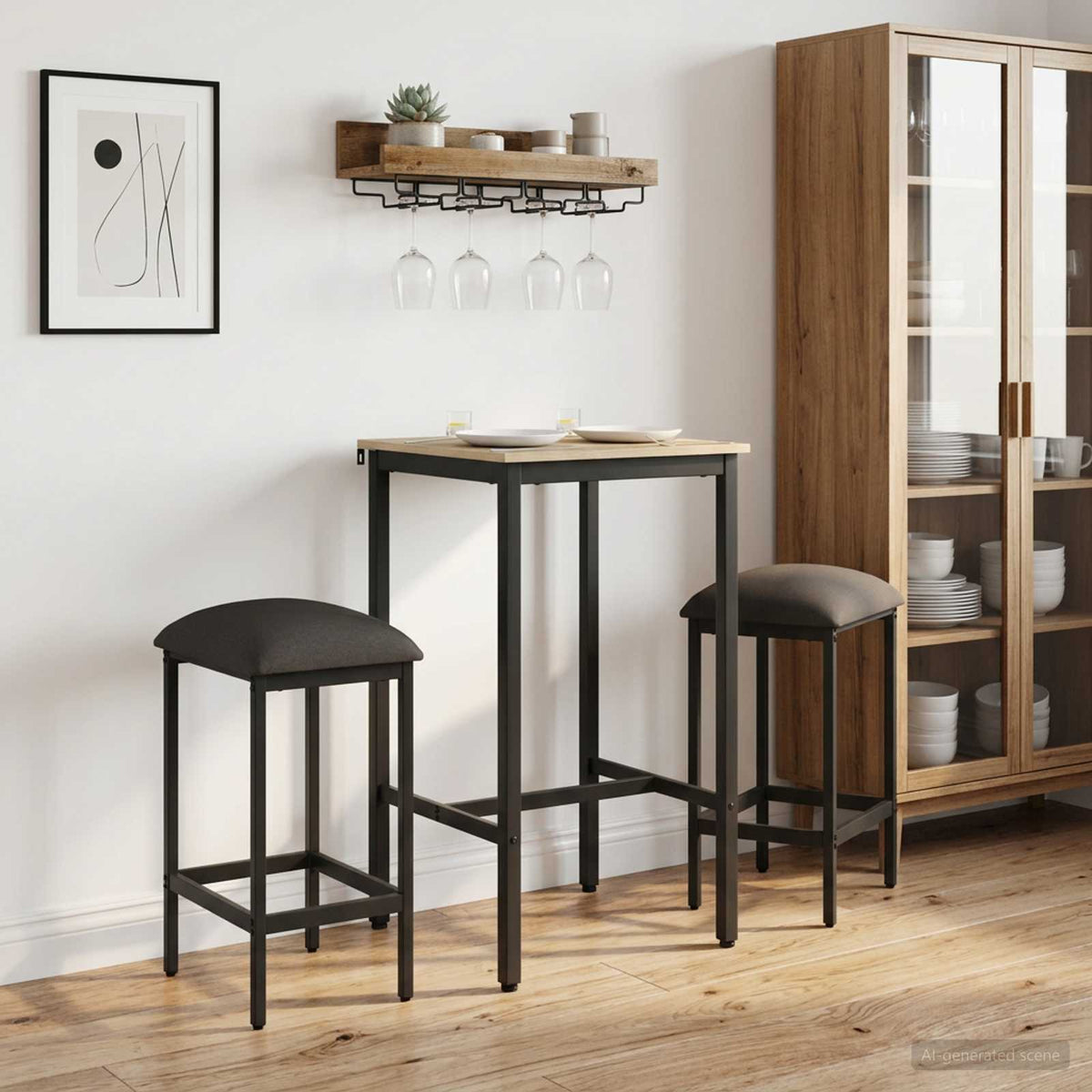 vidaXL Bar Stool 2 pcs Dark Grey 40 x 32 x 74 cm Engineered Wood 1