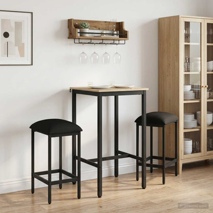 vidaXL Bar Stool 2 pcs Black 40 x 32 x 74 cm Engineered Wood 1