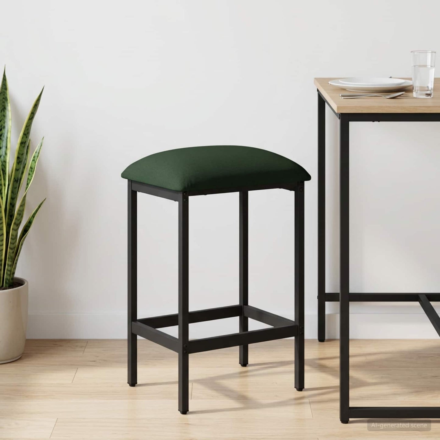 vidaXL Bar Stool Dark Green 40 x 32 x 74 cm Engineered Wood 1